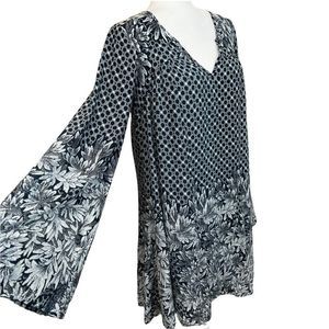 FREE PEOPLE Bohemian Romance Bell Sleeve Swing Dress Small